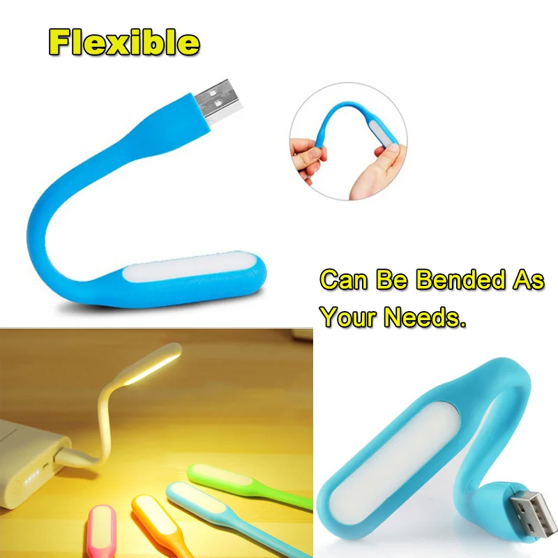 LED USB Light Protable Mini Flexible Book Lamp Bendable Laptop PC Reading Lights Power Bank Keyboard Accessories USB Night Lamp