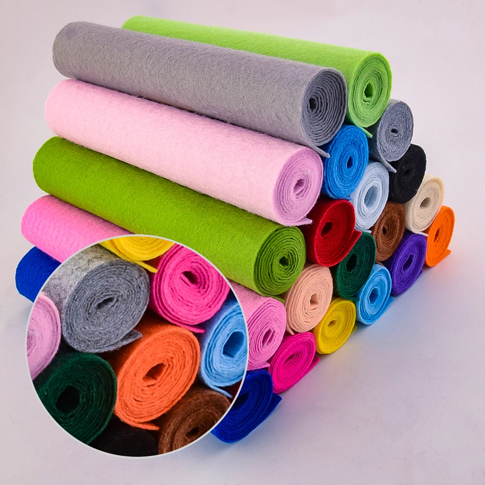 1.0mm Thick 20*90cm Medium Hardness Felt Fabric Non-woven Felt Fabric Sheet for DIY Sewing Crafts Accessories Material Patchwork