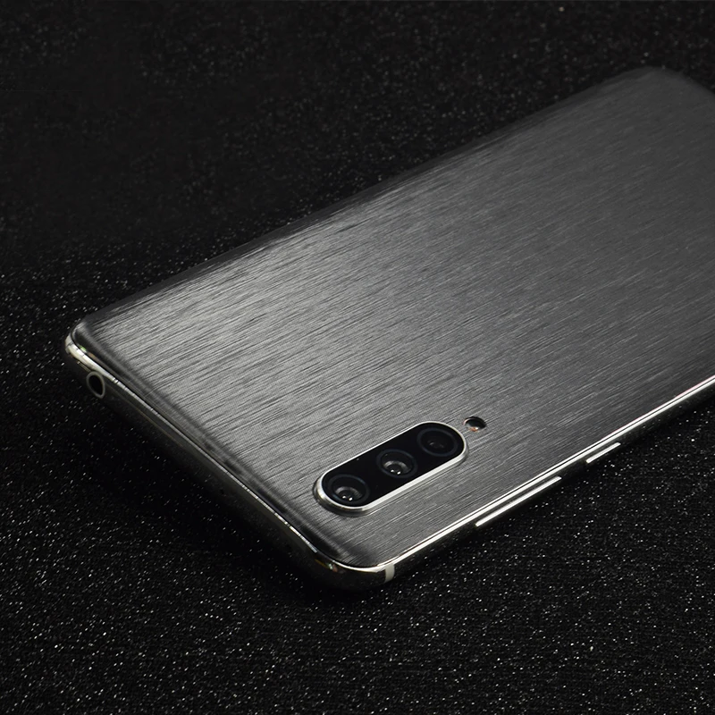 High Simulation Metal Brushed Phone Back Paste Sticker For XIAOMI Mi 10 Pro 5G 9 CC9e Mi8 SE MIX 3 2S Redmi K20 30 Note 8 Pro 7