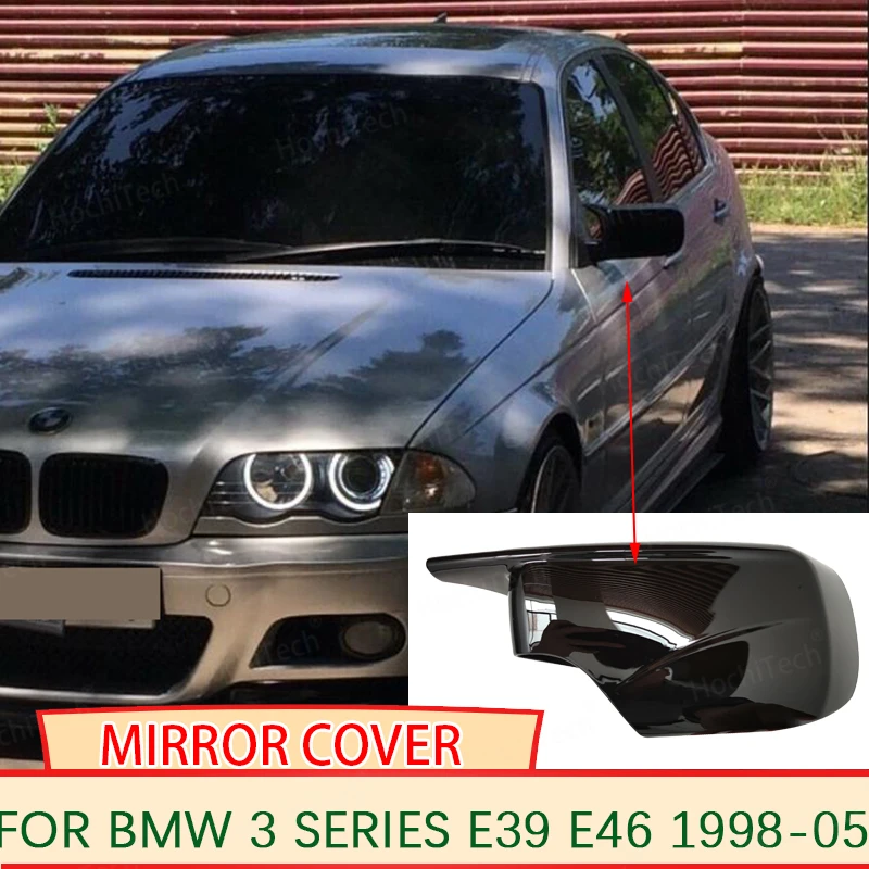 Car Side Door Rearview Side Mirror Cover Cap for BMW E46 316i 318i 318d 320d 320i 323i 325i 328i 330d 330i 330xi 1998-2005 ABS