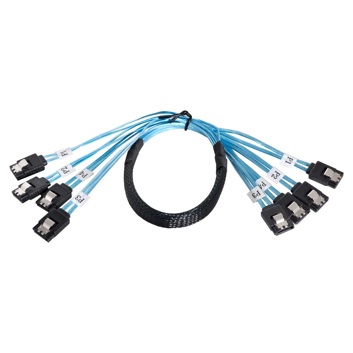 CYDZ SAS Internal  4 SATA Host to 4 SATA 7pin Target Hard Disk 6Gbps Data Server Raid Cable 50cm zihan