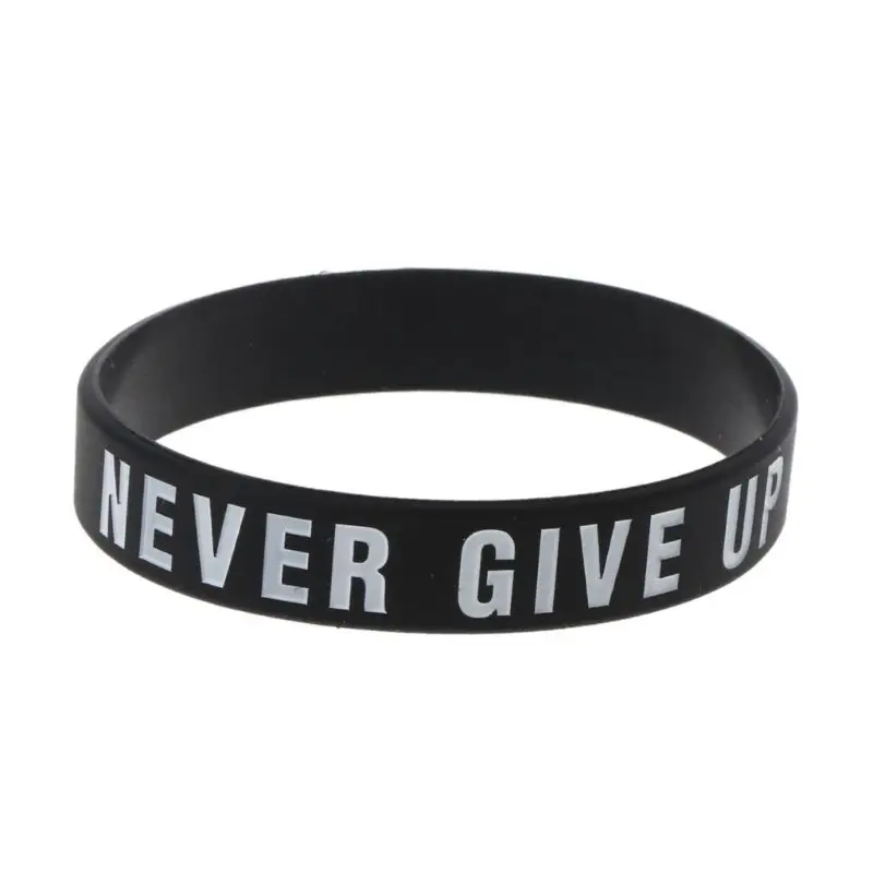 Road to the Dream Never Give Up Motivational Bracelets Silicone Rubber Band Elastic Inspirational Bracelets Jewelry Gift
