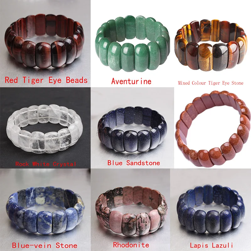 20 Styles 100% Natural Stone Onyx/Amethysts/Turquoise Elastic Rope Bangles & Bracelets Jewelry Energy Bracelet for Women or Men