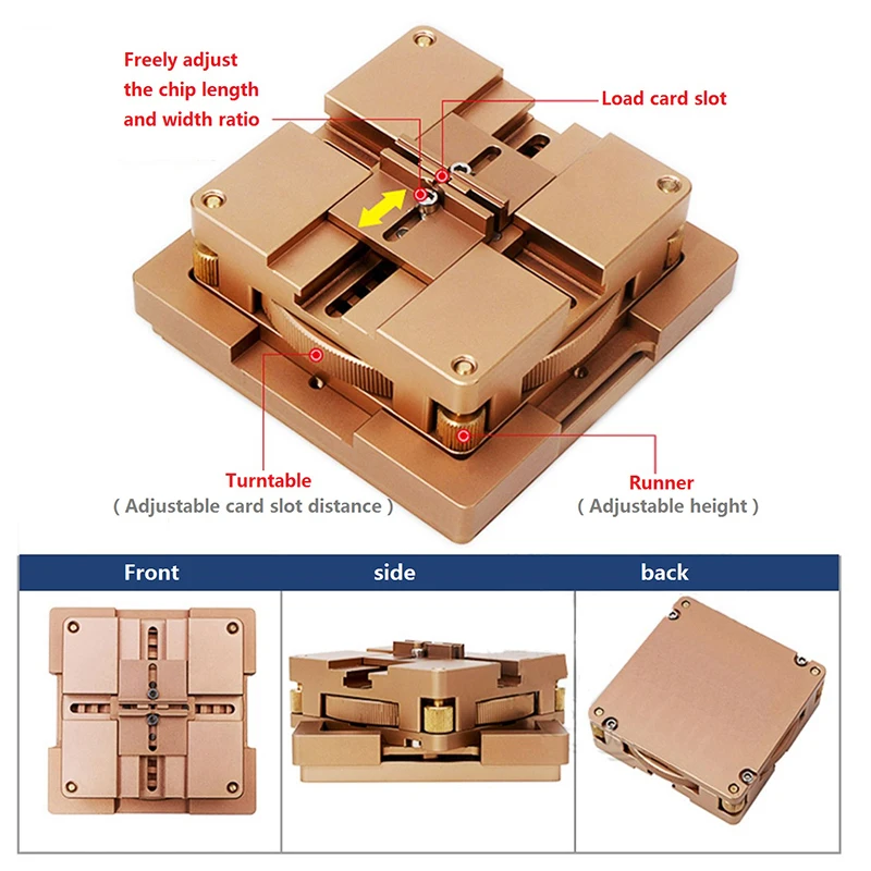 90mm Golden Aluminium Alloy BGA Reballing Station BGA Reball Kit Magnetism Lock 11Pcs Solder Ball 90mm Bga Stencil Planting Jigs