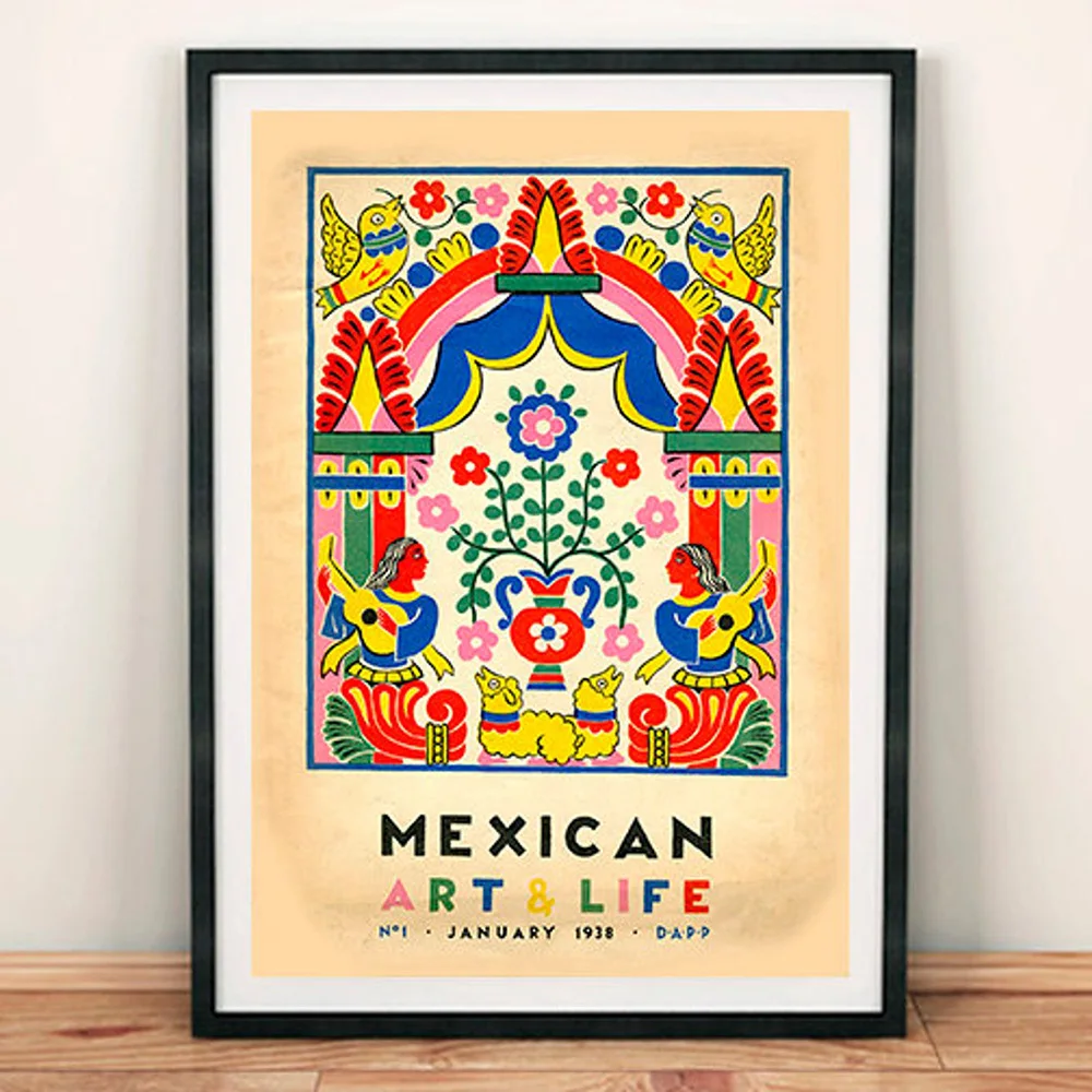 Mexican Art and Life Exhibition Poster Canvas Prints Mexico 1938 Magazine Cover Art Painting Wall Picture Living Room Home Decor