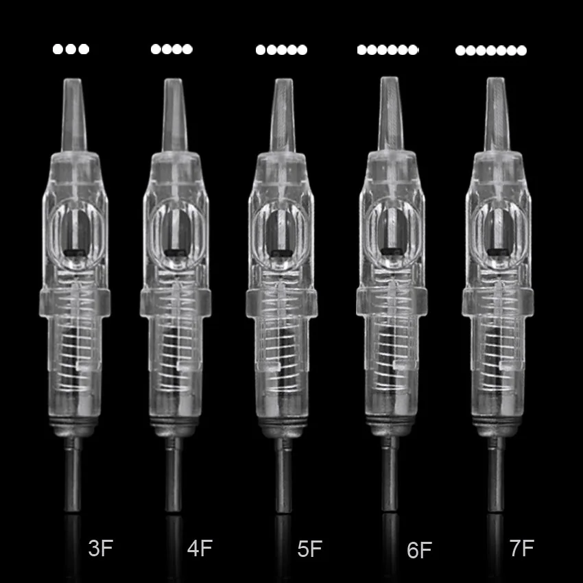 Flat Disposable Sterilized Tattoo Needles Permanent Makeup Pen Machine Flat Needles Tips for Eyebrow Lip Microblading Supplies