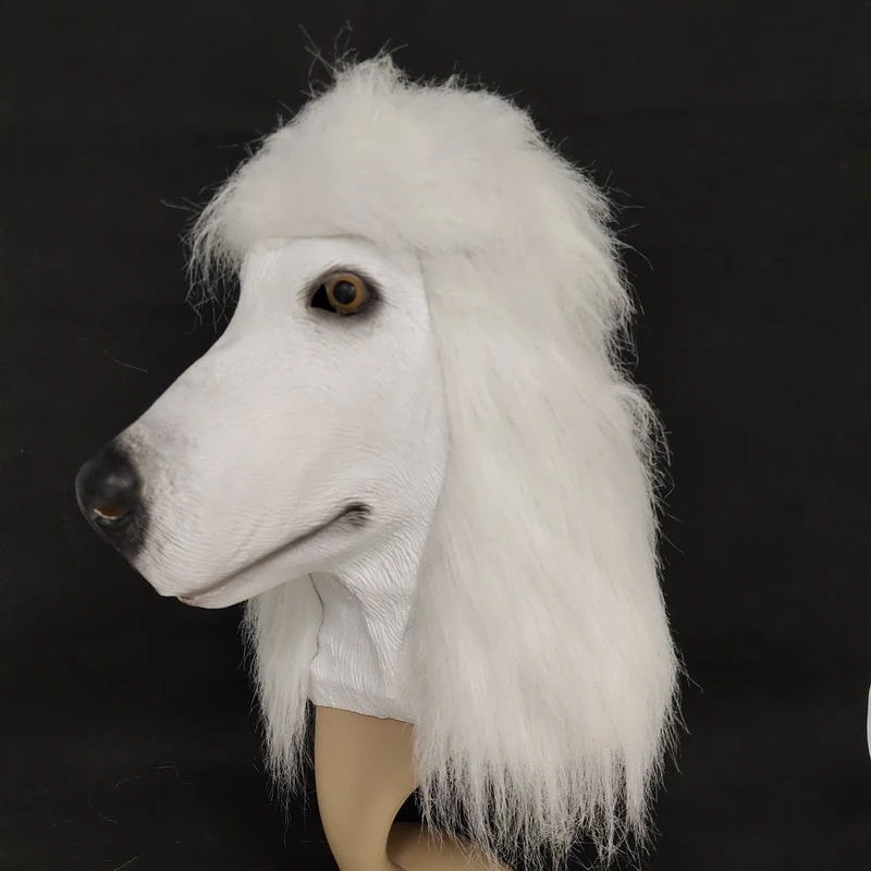 Simulation Dog Head Mask Latex Halloween Mask Christmas Animal Decorations VIPDog Mask Cosplay Party Performance Full Head Props