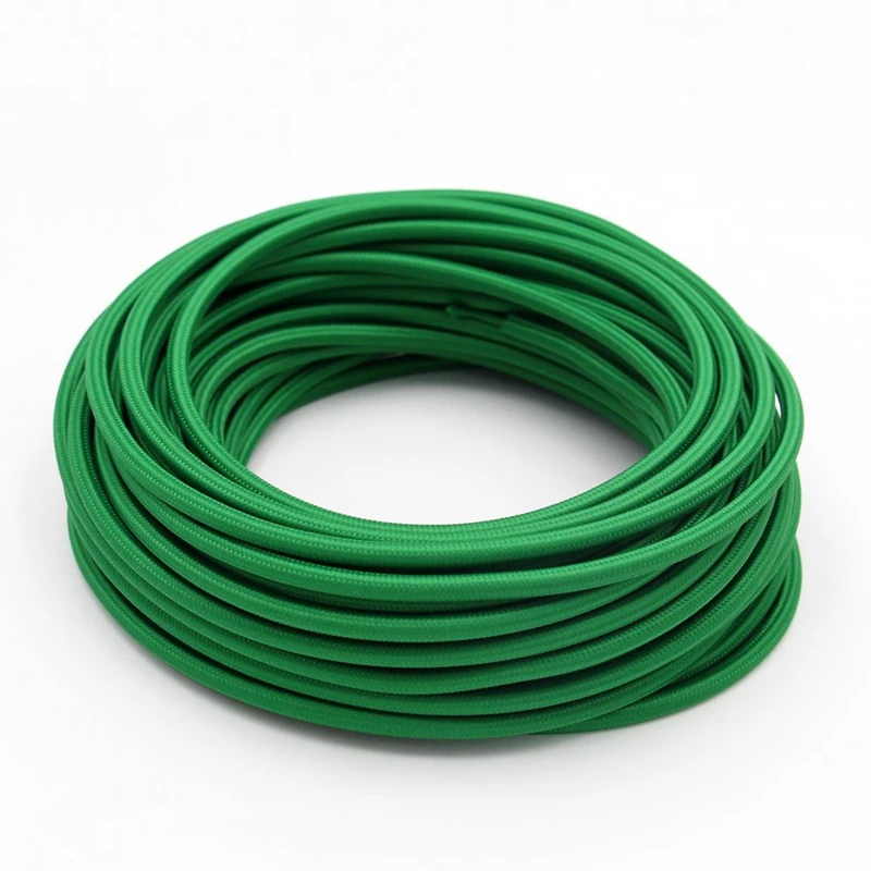 2m 3m 5m 10m 2 Core 0.75mm2 Vintage Fabric Textile Cord Electrical Wire Braided Colth Covered Cable DIY Light Wire