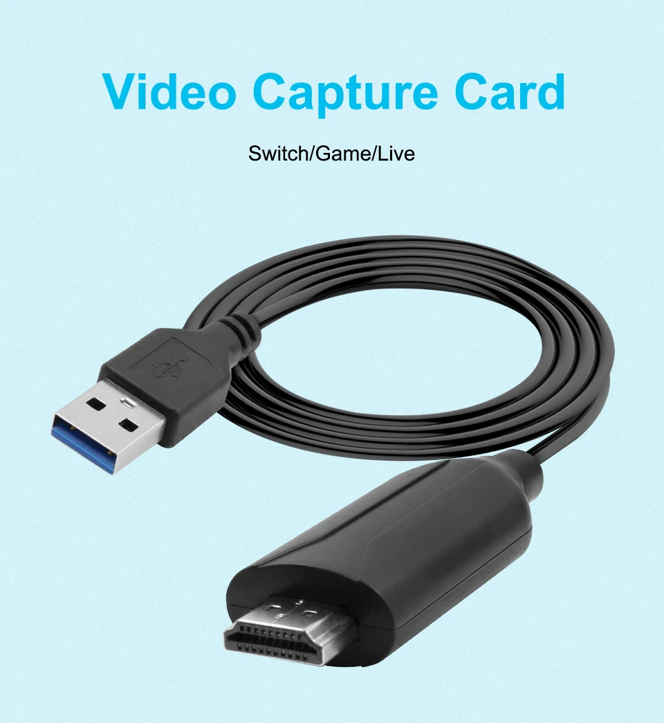 4K Video Capture Card USB HDMI Grabber Recorder for PS4 Game DVD Camcorder Camera Recording Live Streaming