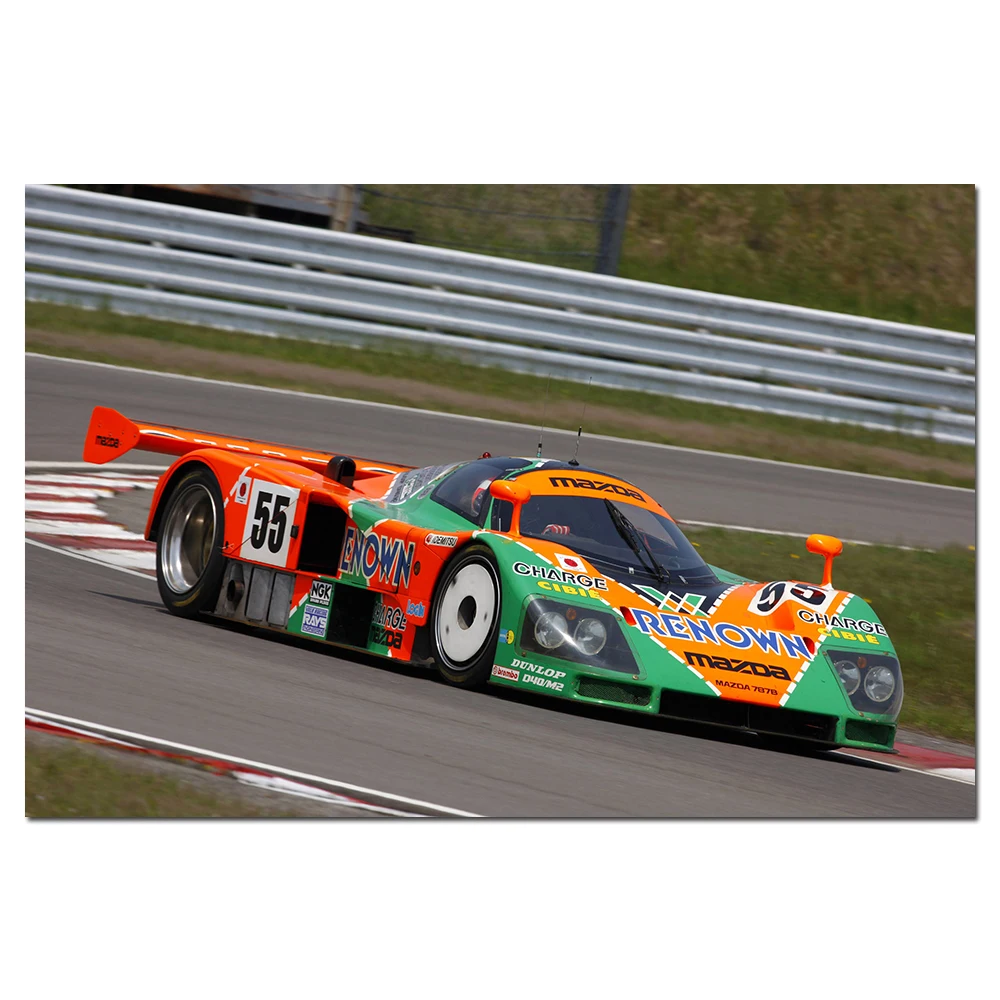 Racing Car Poster 1991 Mazda 787B Wallpaper HD Prints Canvas Painting Modern Wall art Picture Home Decorations