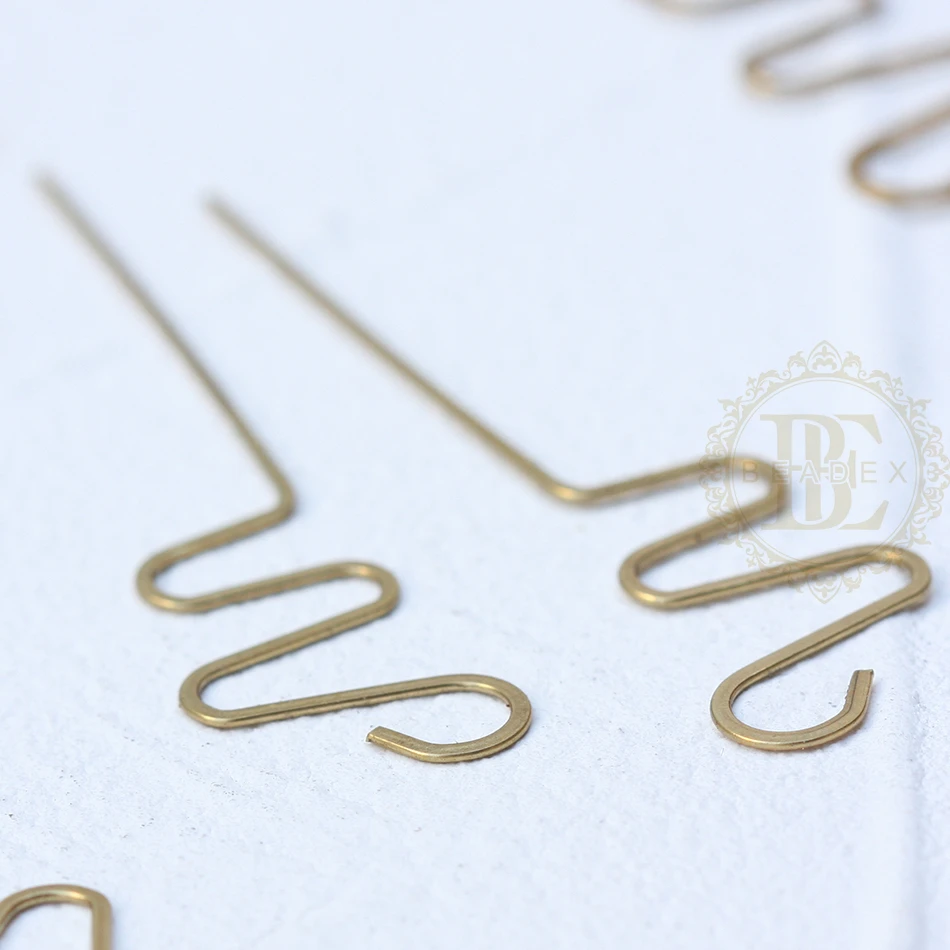 10 Pieces Solid Raw Brass Hammered Earring Finding - Earring Hook - Earring Hoop 64x14mm (4542C)