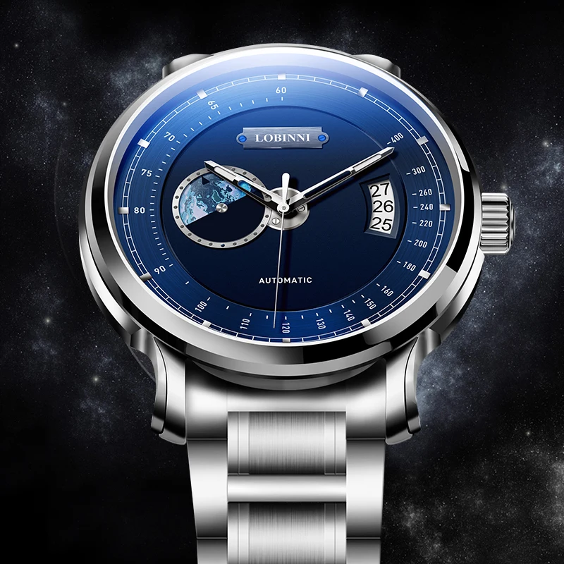 LOBINNI Элитный бренд Мужские часы Дата Сапфировое стекло Водонепроницаемые часы Япония MIYOTA Автоматические механические часы