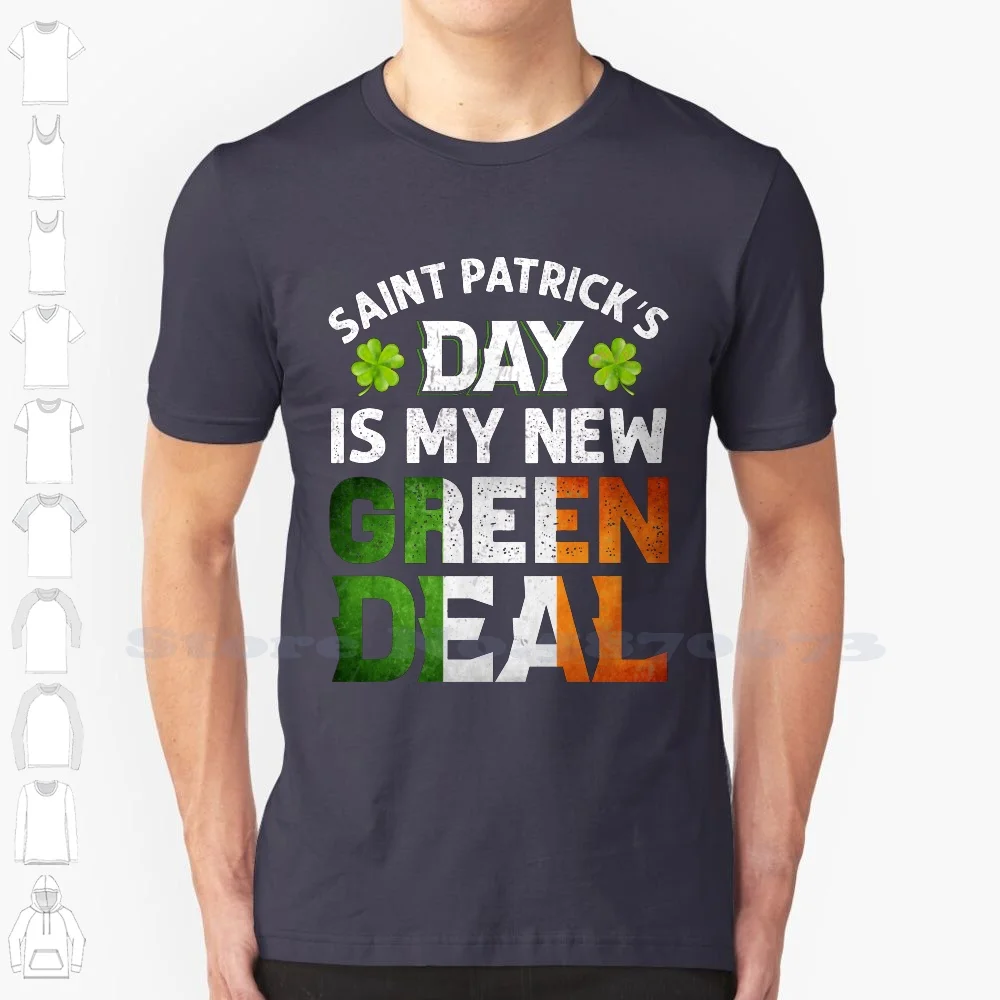 Happy Day , Green Deal , Patrick Day 100% Cotton T-Shirt Stay Ready Fighter Lucky Clover Love Patrick Day Saint Patrick Day