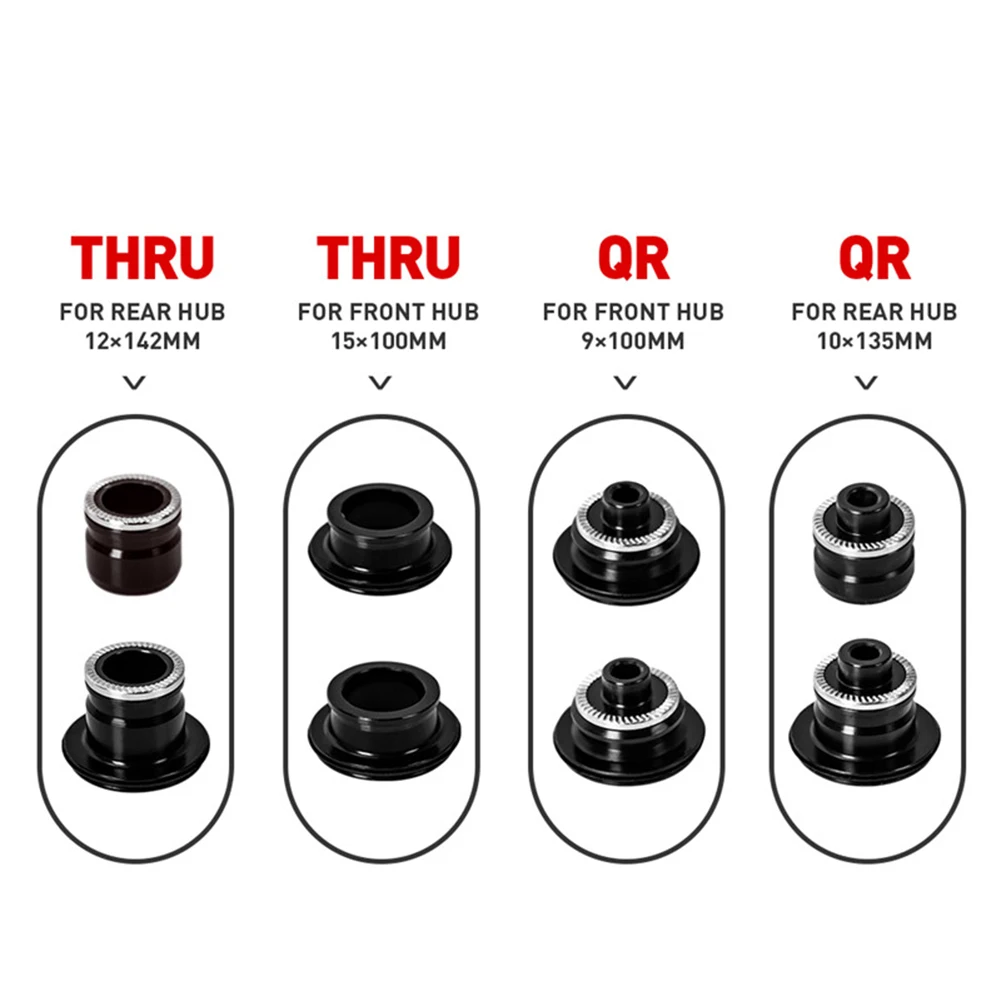 KOOZER XM490Pro ハブセット、QR KOOZER MTB Bicycle QR THRU Front/Rear Hub Cap Converter for Koozer