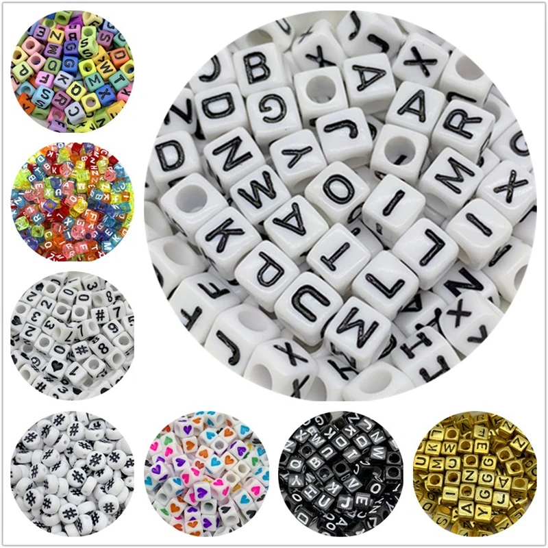 5mm 6mm 7mm Mixed Letter Beads Oval /Square Shape Alphabet Beads For Jewelry Making DIY Charms Bracelet Necklace Accessories