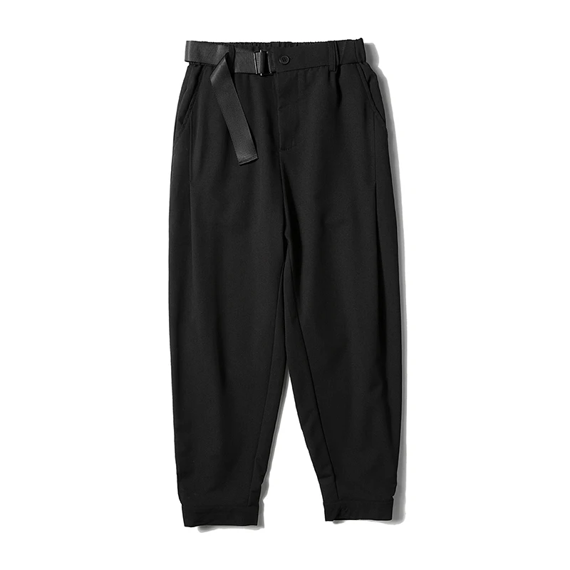 2024 Black Solid Color Straight Harem Pants Korean Man Loose Ankle-Length Harajuku Streetwear Woman Fashion Casual Pants