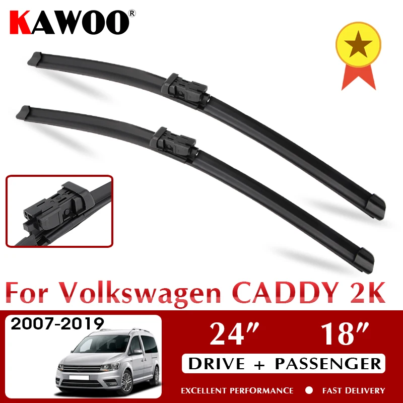 

KAWOO Wiper Front Car Wiper Blade Blades for Volkswagen Caddy 2K 2007 - 2019 Windshield Windscreen Window Wash 24"+18" LHD RHD