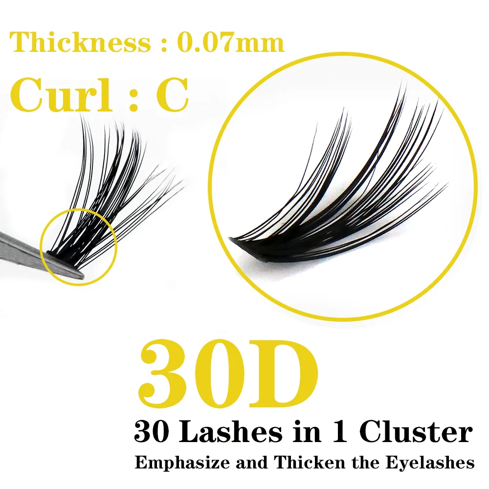 Profissional Mink Cílios, Natural Russo, C/D Volume, Falso Cílios Cluster, Cílios Extensão, Maquiagem Cílios, Atacado, 20 D, 30D