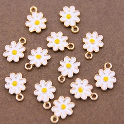 10 piezas 9x12mm esmalte sakura charm para la fabricación de joyas moda pendiente colgante flor charm collar pulsera charms