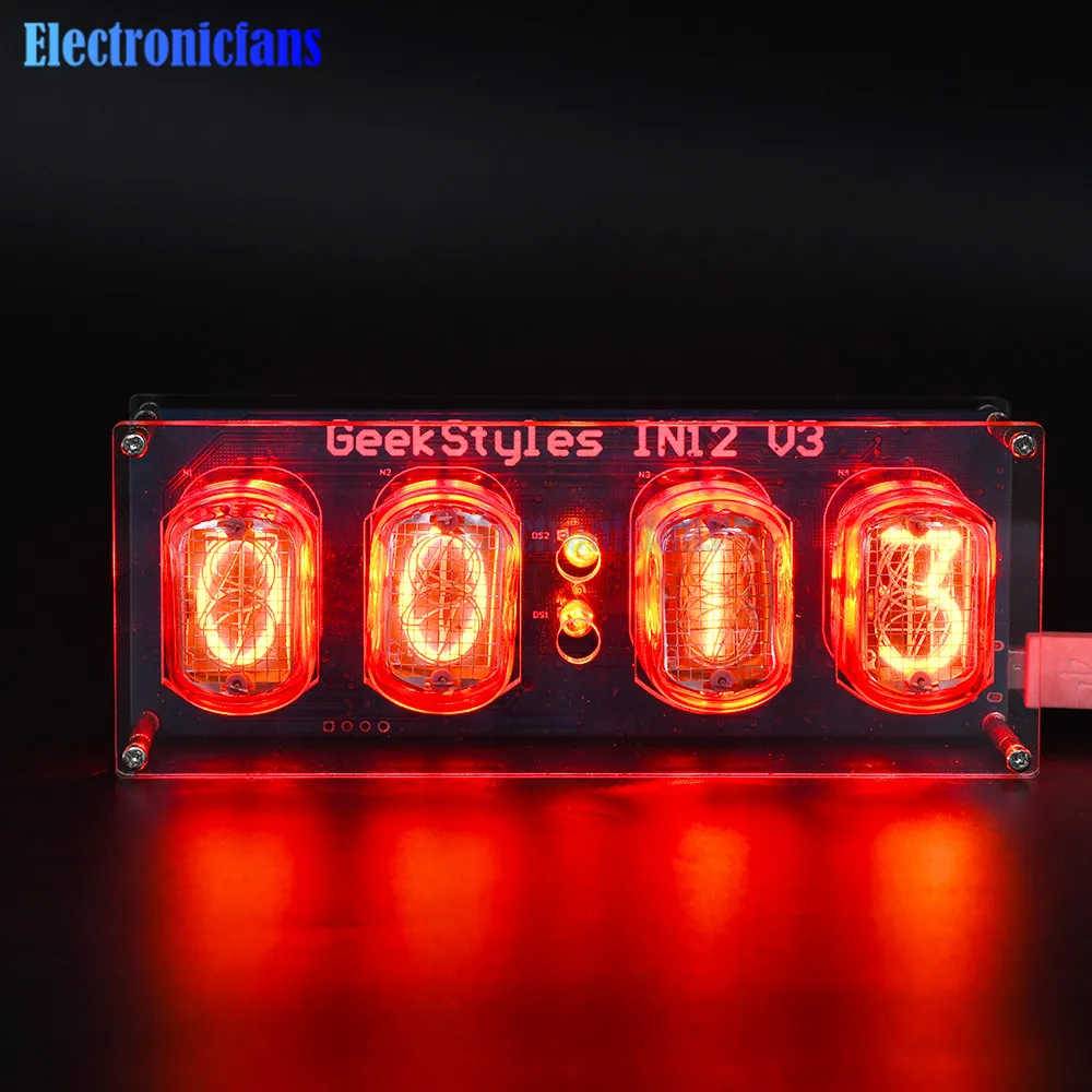 Diy In12 In-12 Nixie Tube Pcba Kit Colorful Digital Clock Module Electronic DIY Kit Circuit Board without Tubes