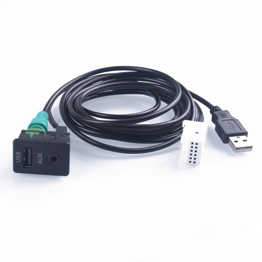 Interruttore Aux USB + cavo adattatore per BMW Serie 3 5 E87 E90 E91 E92 X5 X6 AC516