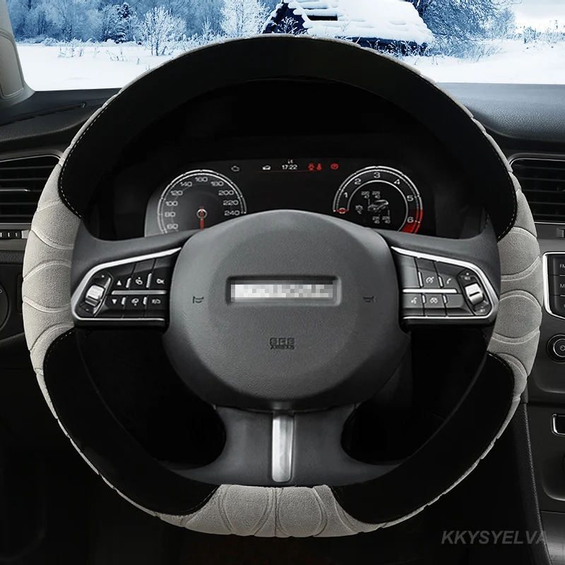 

Зимний плюшевый автомобильный чехол на руль для Haval F7 F7X F5 2019-2022 Geely Gs 2017-2022 Tugella 2021 D-образные автомобильные аксессуары