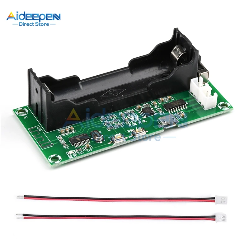 DC 5V Lithium Battery PAM8403 Bluetooth 5.0 Amplifier Board 3W+3W 2.0 Channel Audio AMP W/ 18650 Battery Holder For Speaker DIY