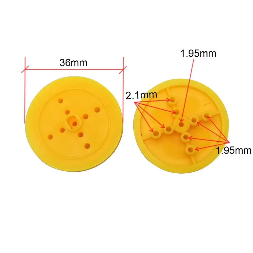 10 pcs 2mm Hole Orange plastic gear D style belt pulley 2*36mm driving wheel for TT motor  DIY RC Toy Car Airplane Accessories