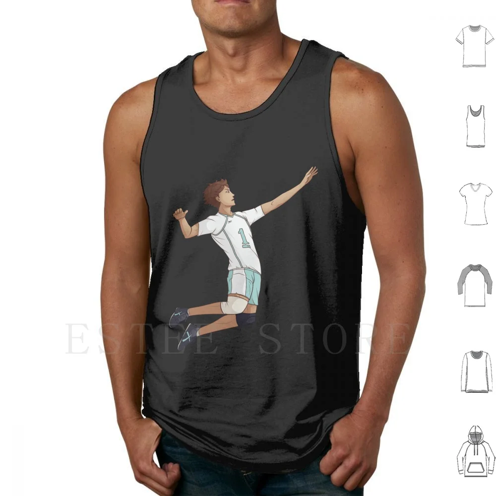Oikawa Tooru Jump Serve Tank Tops Vest Cotton Oikawa Tooru Hq Oikawa Anime Aobajousai Seijou Aoba Jousai Aoba Johsai