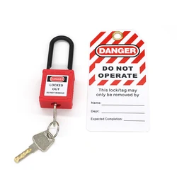 Engineering Llastic Insulating Safety Padlock Lockout Tagout Locks 38mm nylon Padlock With Two Key  Loto  manufactures