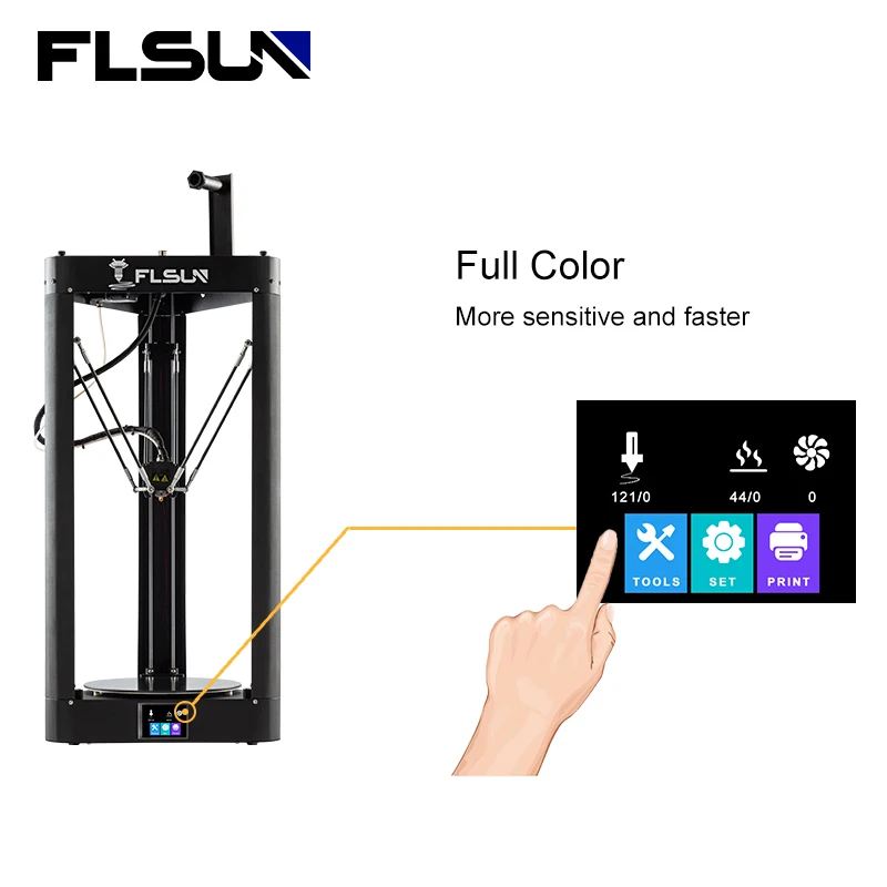 FLSUN 3D Printer QQ-S-PRO High Speed Auto-Leveling Switch Large Print Size Kossel  Delta Touch Screen WIFI Module 32-Bit Board