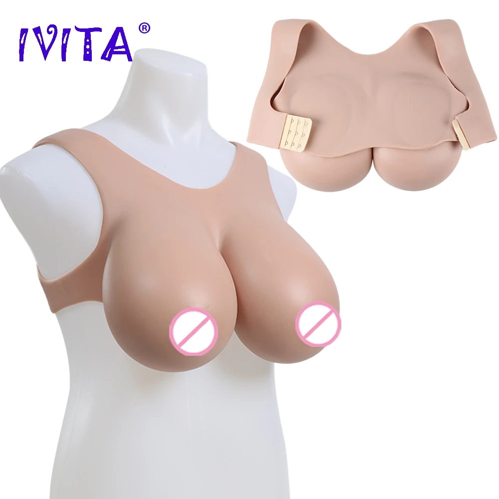 IVITA 100% Artificial Realistic Silicone Breasts Fake Boobs Crossdressing for Crossdresser Shemale Transgender Cosplay Costum