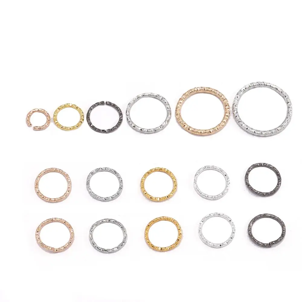 50-100 sztuk/worek 8-20mm metalowe otwarte pierścienie skręcone pierścień dzielony złącze dla DIY komponenty do wyrobu biżuterii akcesoria akcesoria