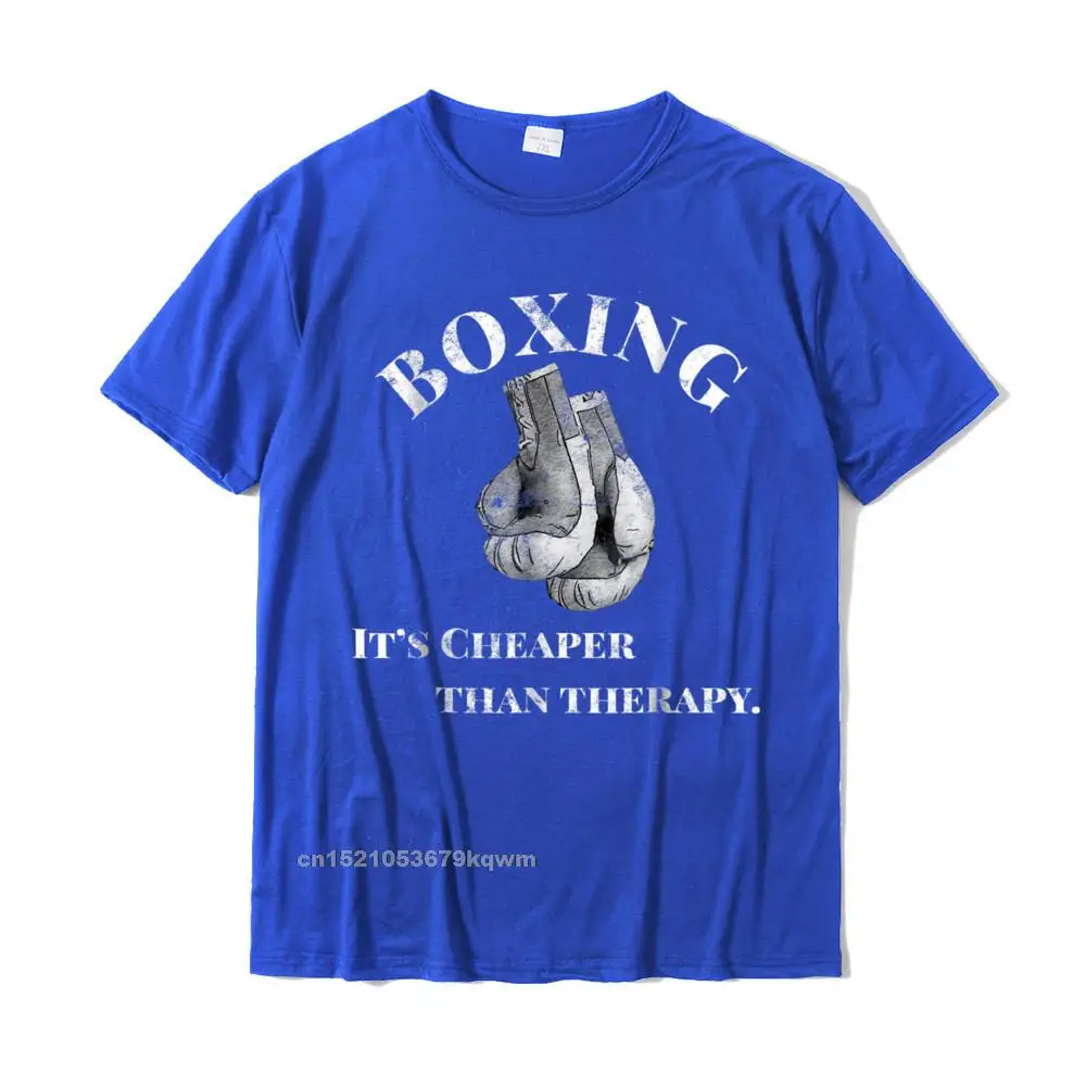 Funny Boxing T Shirt Cheaper Than Therapy New Design Mens Top T-Shirts Cotton Tops & Tees Printed On