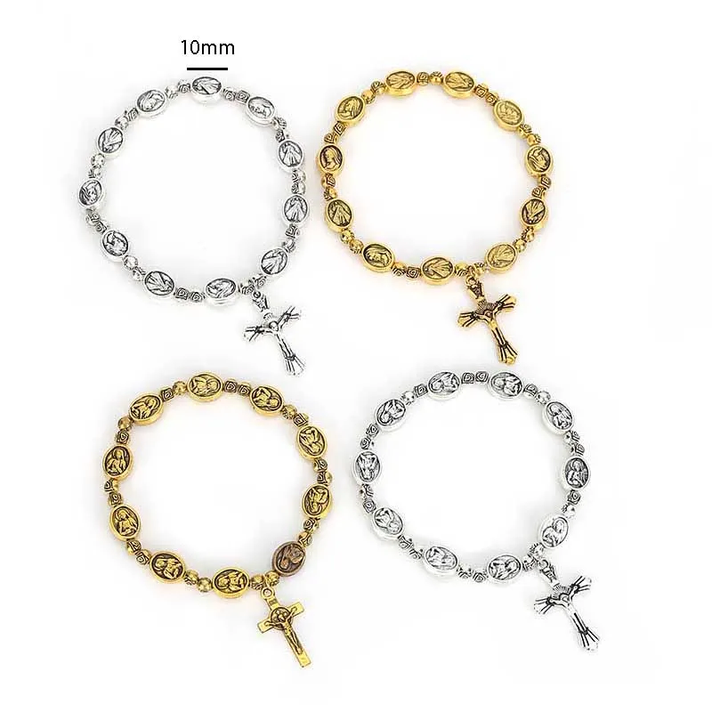 Nun Little Deran Bracelet Alloy Bracelet Jesus Jewelry Rosary Rosary Mercy Saint Jesus Religious Icon Core