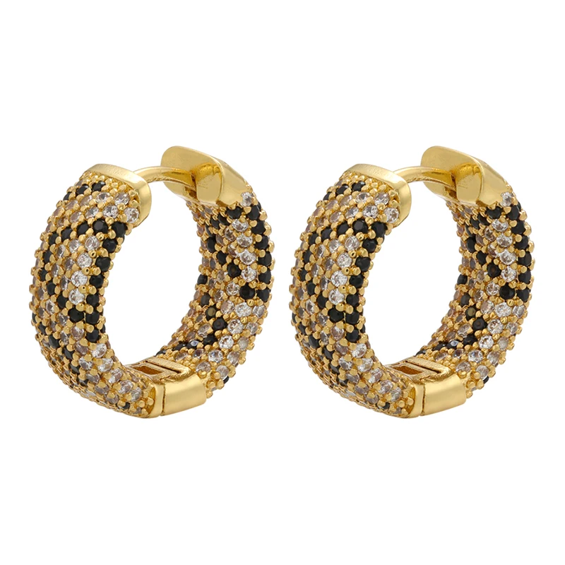 ZHUKOU NEW Gold color CZ Crystal Snakeskin hoop Earrings Fashion Women small hoop Earrings Jewelry Wholesale VE477