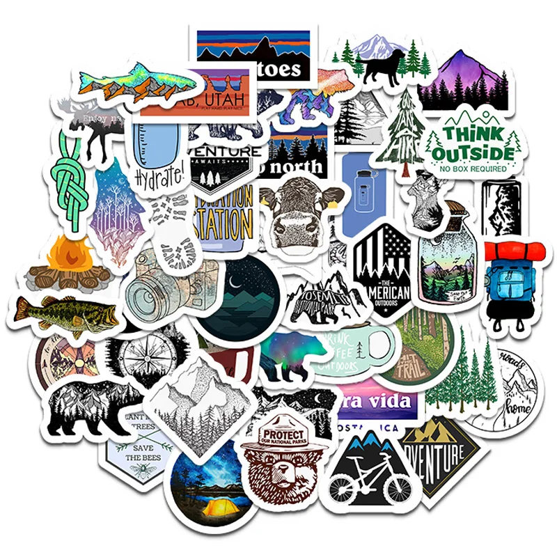 

10/30/50PCS Camping Travel Stickers Wilderness Adventure Outdoor Landscape Decals Sticker DIY Toys Laptop Suitcase Motor Car F5
