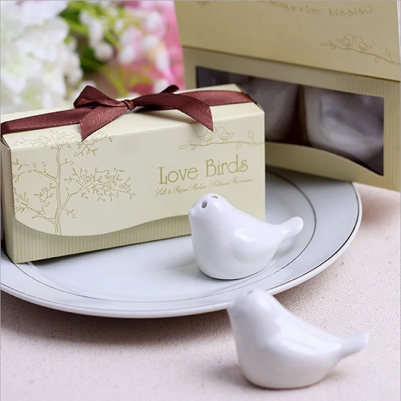 Wedding Favors Love Birds Spice Jar Salt Pepper Shaker One Set Party Supply