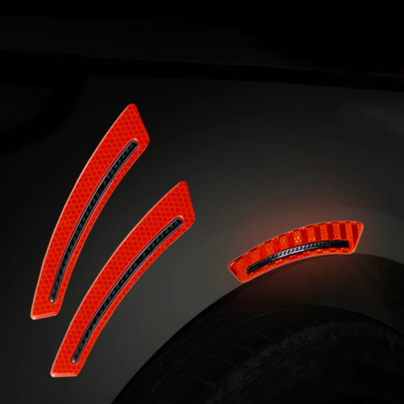 2pcs/set Auto Wheel Eyebrow Reflective Sticker Reflector Strip Safety Warning Tape Anti-collision Warn in Dark For All Car