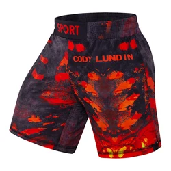Cody Lundin Wholesale Custom Fighting Mma Shorts Sublimated Printed Muay Thai Shorts Elastic Waist Masculine Kickboxing Shorts