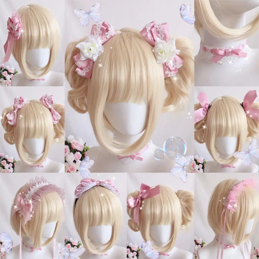 Anne's breakfast full set of original hand made lolita jewelry hair band kc cat ear bnt hand sleeve