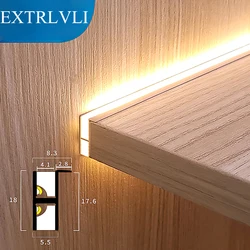 Built-in LED Strip Cabinet Layer Shelf 18mm Panel Edge Light Lamp 12V invisibile Up Down Beam Glow armadio libreria retroilluminazione