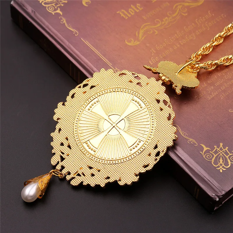Orthodox Cross Jesus Crucifix Pendant Virgin Mary Religious Jewelry Pectoral Cross Prayer Articulos Catolicos крест в машину