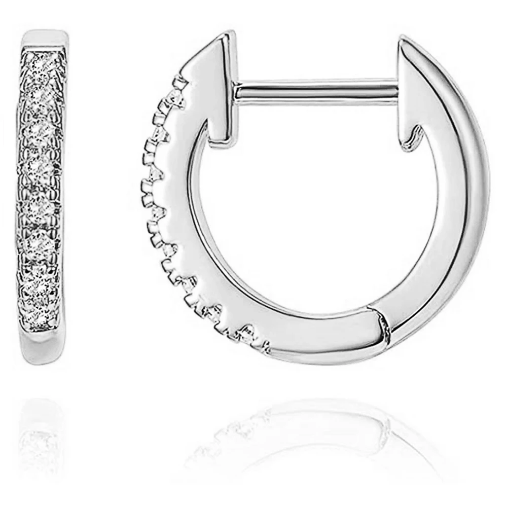 Huitan Frauen kleine Creolen Silber Farbe/gute Farbe/Roségold Farbe elegante Accessoires täglich tragbare klassische Schleife Ohrring