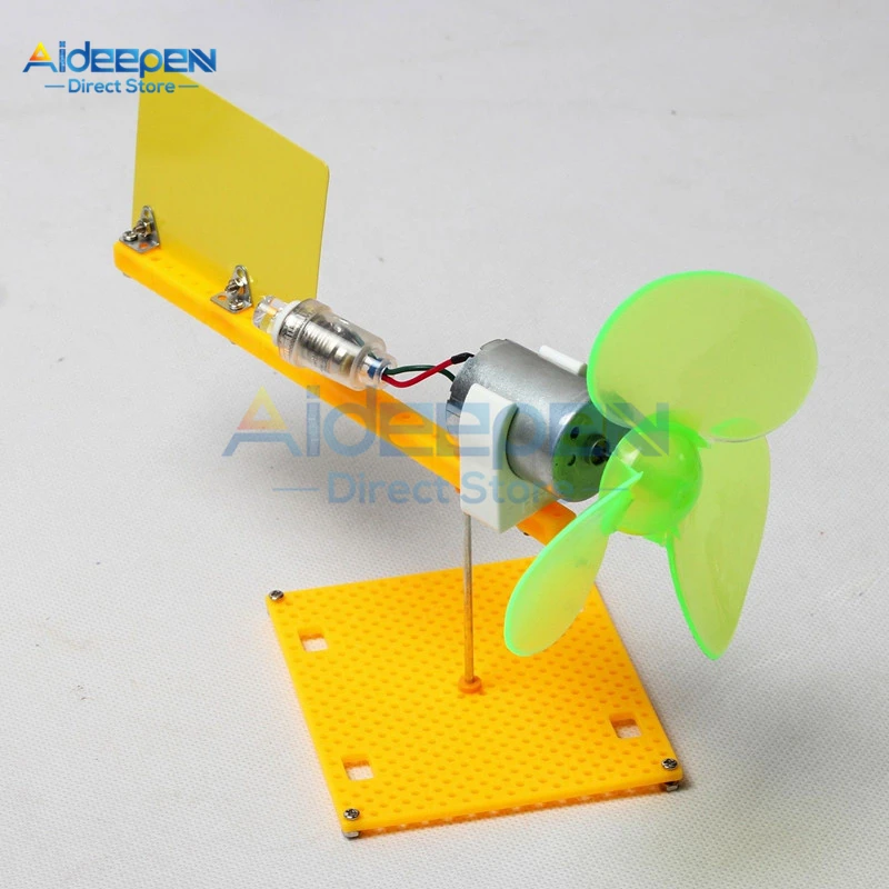 Micro Wind Turbines Generator Kit Small DC Motor Blades With Holder DIY Project Kit DC 0.1V-18V 0.01-0.3A 200-6000 rev/Min