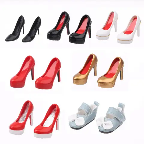 Miniature Shoes Heels For 30cm Dolls Clothes Accessories Doll Daily Wear Fashion Doll Shoes Sneakers Cool Boots Kids Toys