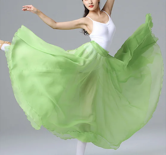 2022 Big swing skirt Chiffon Skirt for Adult Girl Practice & Performance Romantic Ballet Skirt Ballerina Classical Dance Costume