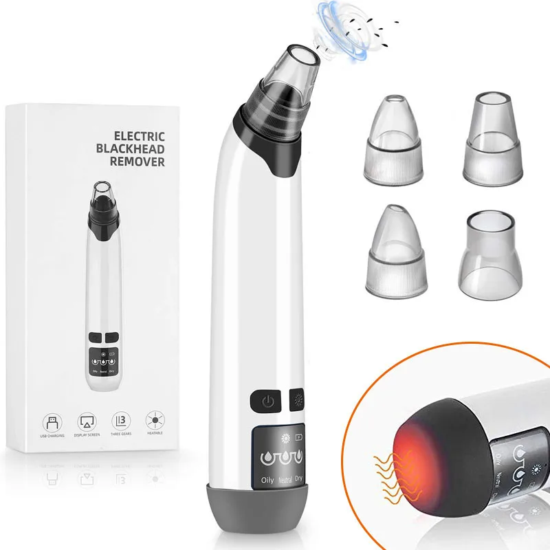 Heating Blackhead Remover Vacuum Face Skin Pore Cleaner Black Dots Acne Pimple Removal Tool Beauty Skin Care Tools