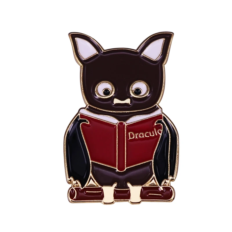 Pin esmaltado para bebé, vampiro, murciélago, Drácula, insignia de desmodus rotundus, broche de zorro volador, joyería de hermosas criaturas