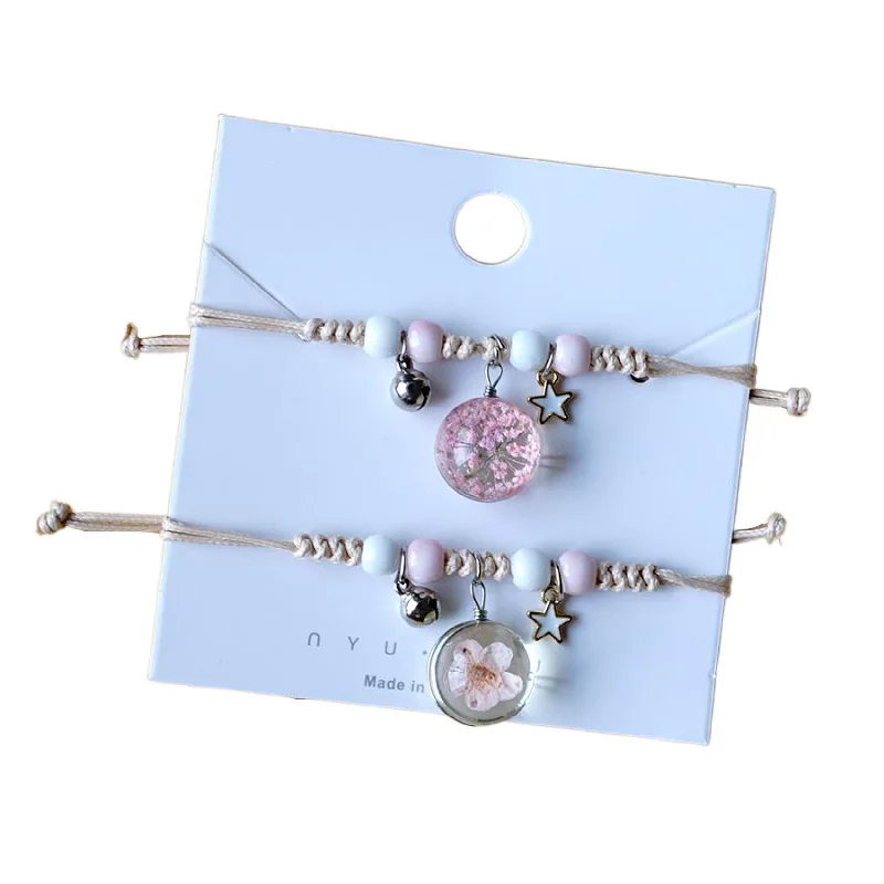 Peach Blossom Glass Flower Bracelet  Ceramic Jewelry Wholesale #YXS37